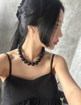 18 mm ブラックパールボールネックレス