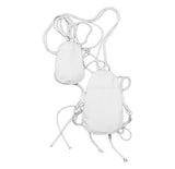 DOUBLE POCKET STRING CROSS BAG WHITE