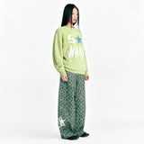 So What Hairy Knit Sweater Light Green