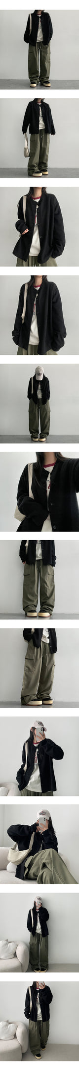 [3 Tier Length] [S–2XL]ティダタータンピンタックバンディングカーゴワイドパンツ (6 colors)