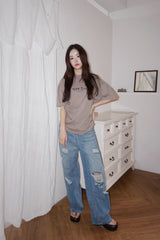 プレミアムコットンオーバーサイズフィットラウンド半袖Tシャツ