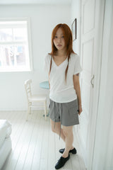deep v-neck regular half top(3colors)