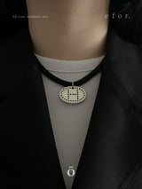 Hole Detail Initials Necklace