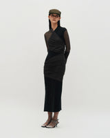 Layered Long Sleeve Dress _ BLACK