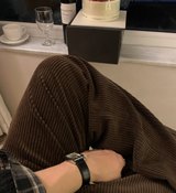 ディフェイスレイトバックバンディングコーデュロイワイドパンツ