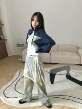 Marco crop knit zip up