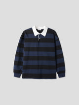 Rugby stripe collar T-shirts 6color
