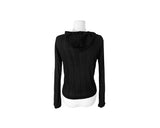 Ern Slim Button Hood See-Through Cardigan