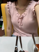 [MADE] CHEHV FRILL KNIT SLEEVELESS