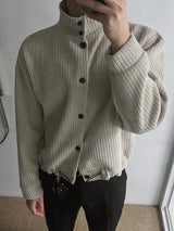 ASCLO String Velour High Neck Cardigan (3color)