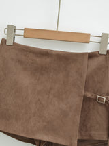 Blake Suede Wrap Skort