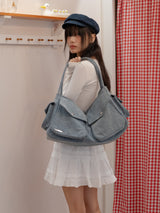 OUT POCKET BOSTON BAG DENIM LARGE