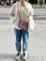 cherry & cereja Frill pouch bag check pattern cross bag