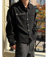 [4SEASON] Washed denim zipper shirts jacket(2color)