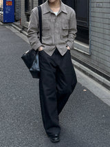Node raw fabric curve denim pants