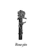 silver rose hairpin