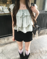 Eyelet belted shorts