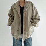 [Ronak] String High-Neck Loose-Fit Field Jacket - 2 Colors
