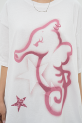 シーホース ボクシーTシャツ ホワイト