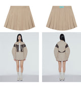 Wrap-front pleated mini skirt