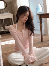DE Slim Wool Rib Henry Neck Knit (6color)