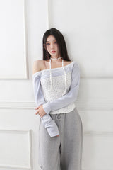 Lace Mini Star T-shirt_white