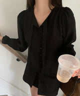 Tie neck blouse - bl
