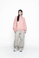 25SS DAMAGE WASHED WIDE CARGO PANTS IVORY