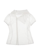 DRAPE COLLAR BLOUSE (WHITE)