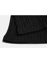 Off-Shoulder Ribbed Slit Cardigan