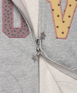 APPLIQUE LOVE ZIP UP HOODIE(CV2GFFM486A)
