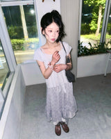 (2color) Shirring Layered Flare Check Skirt