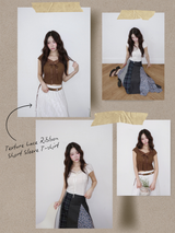 Texture Lace Ribbon Short Sleeve T-shirt