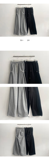 Lanto incision napping bezo banding wide pants