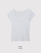 Dot Slim U-neck Short Sleeve T-shirt (3color)