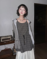 (3color) Punching Stripe Shirring Flare Cardigan
