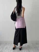 Tencel Striped Boat Neck Sleeveless