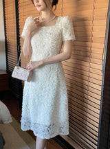 Love Square Flower Flare One Piece