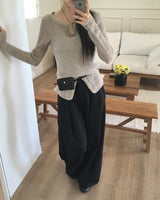 Swear sleeveless bustier knit cardigan set