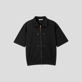 Summer bante collar short-sleeved cardigan