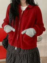 Hudley Pocket High Neck Knit Zip-Up Cardigan
