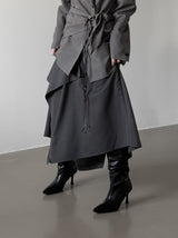 Beon Drape Unbalanced Flared Skirt