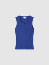 Orb Cut Henley Neck Sleeveless (5c)