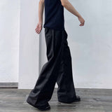 Deep Double-Pleat Wide Trousers