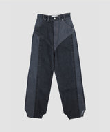 WASHED SWITCHED DENIM PANTS