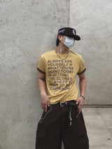 Piked Coloring Roll-Up Short Sleeve T-Shirt 5C