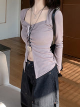 Holy Square Ribbon Corset Long Sleeve T-shirt