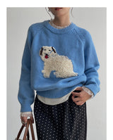 3D Embroidery Ribbon Fleece Deco Knit Sweater
