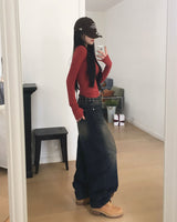 [MADE] Finger hole, square long sleeve T-shirt