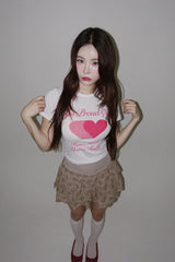 flower frill cancan banding mini skirt